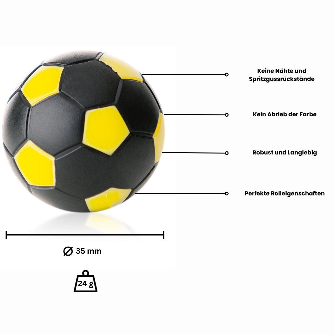 Kickerball Winspeed by Robertson 35 mm, black / yellow, set with 10 pcs.