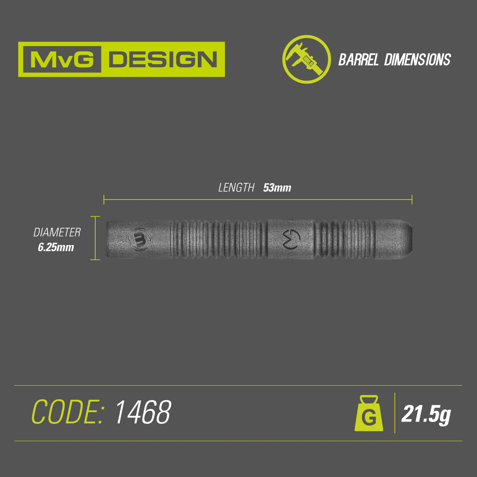 Steeldart Winmau MvG Exact 1468-21.5g