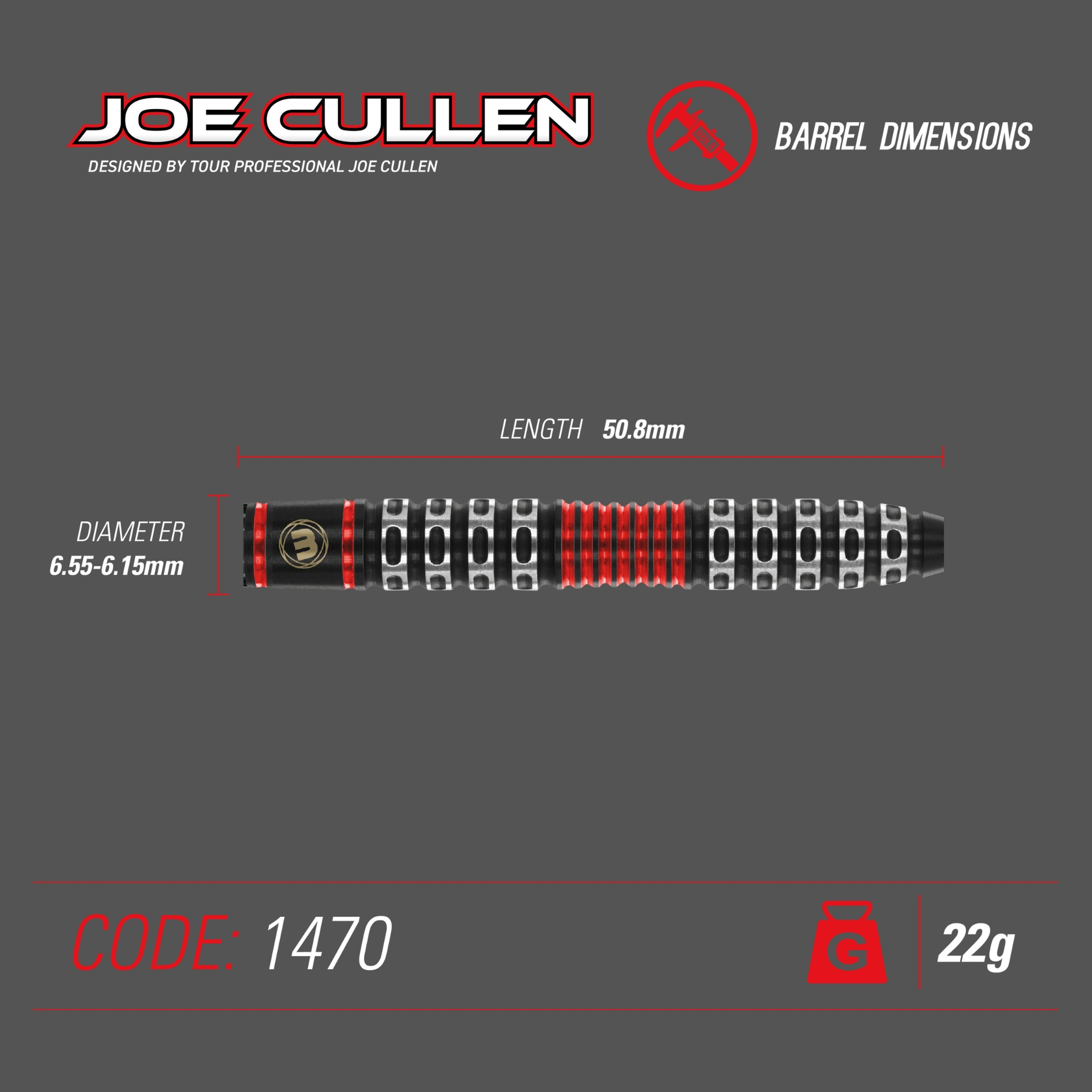 Steeldart Winmau Joe Cullen S.E. 1470