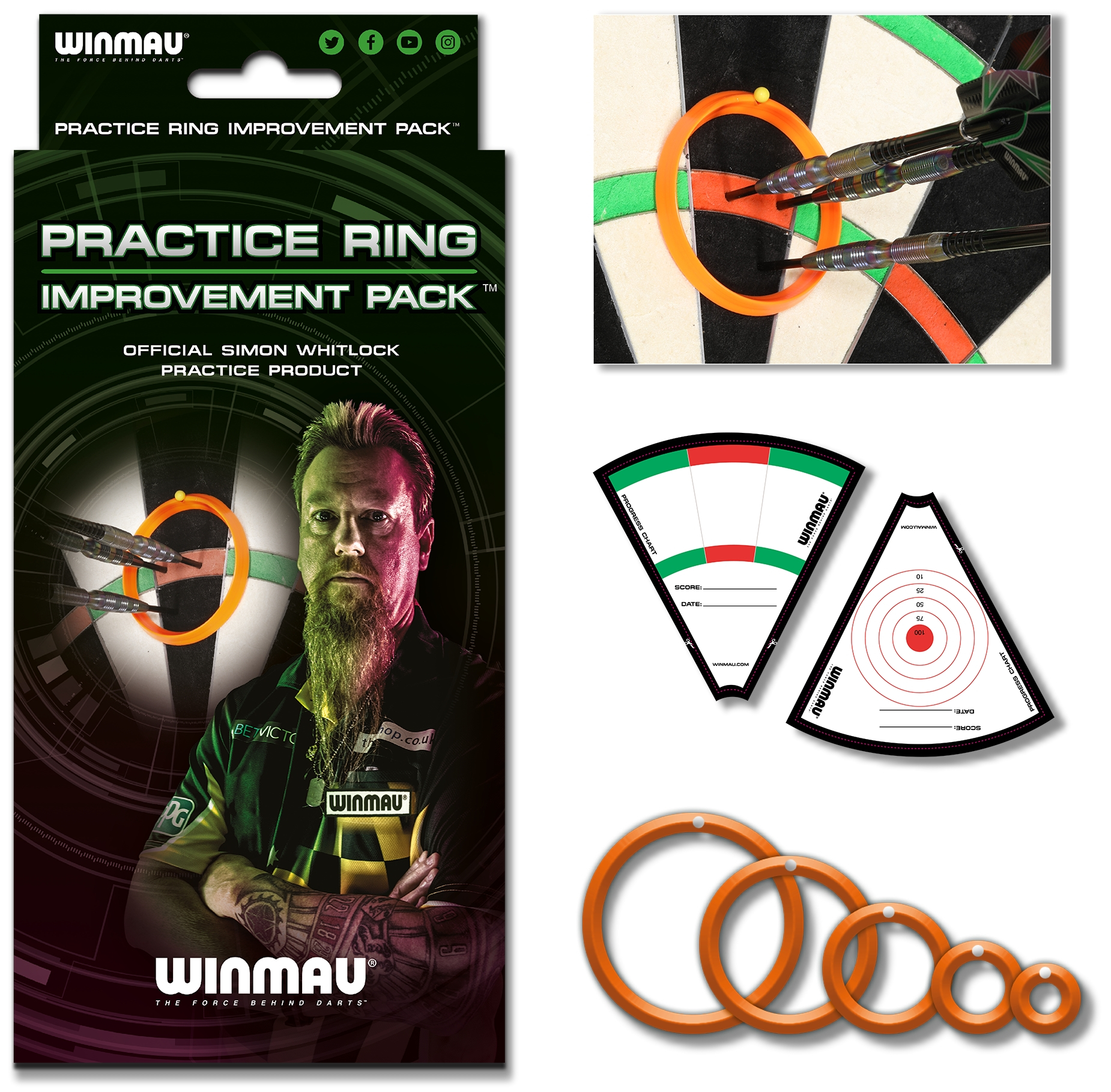 Winmau Simon Whitlock Practice Rings-Trainingsringe  8415