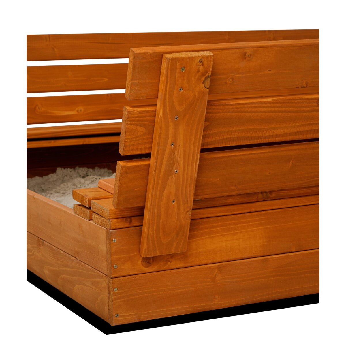 Soroplay Holz Sandkasten 120x120 cm inkl. Abdeckung und Textilvlies