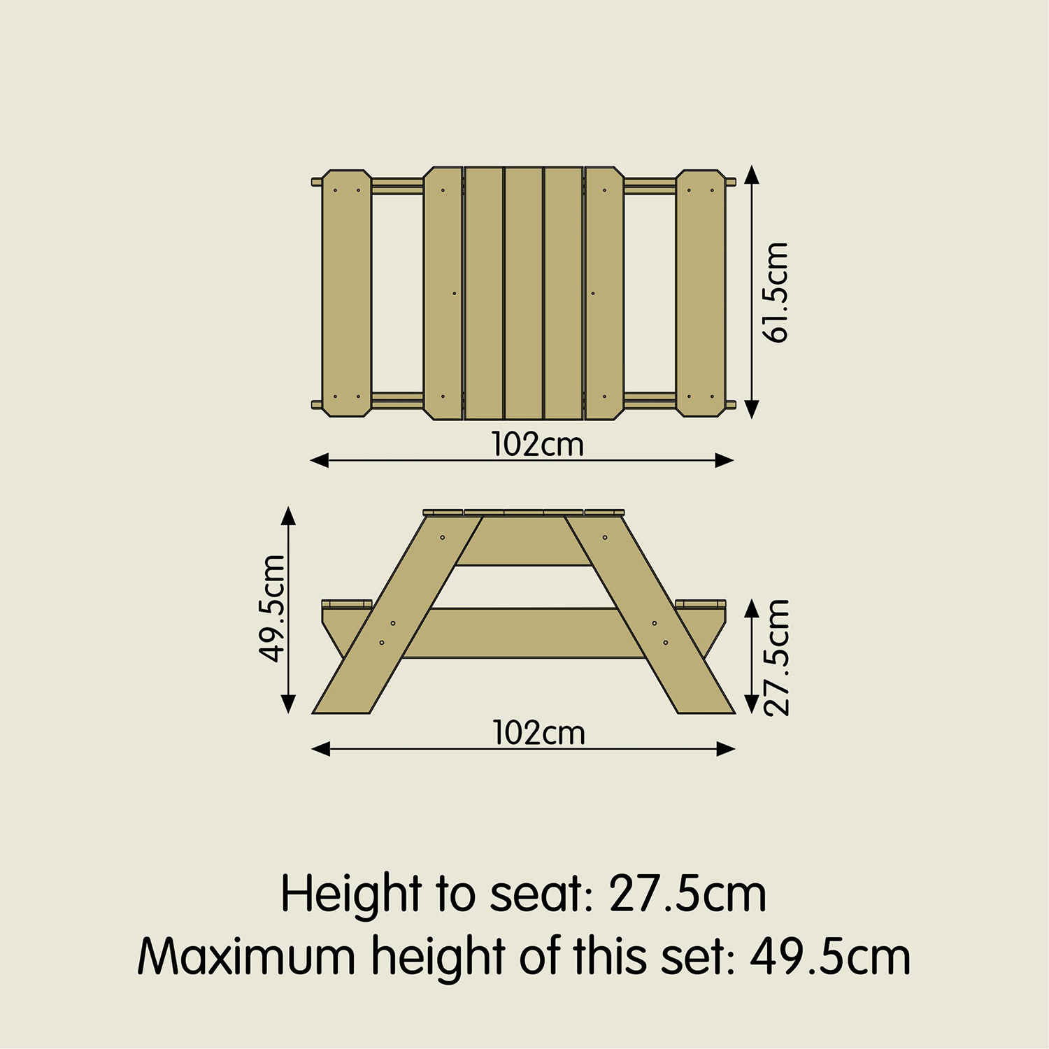 Buffalo picnicTable sandpit for 2 "Joy" FSC