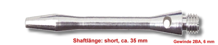 Shaft Alu short, ca. 35 mm, silber