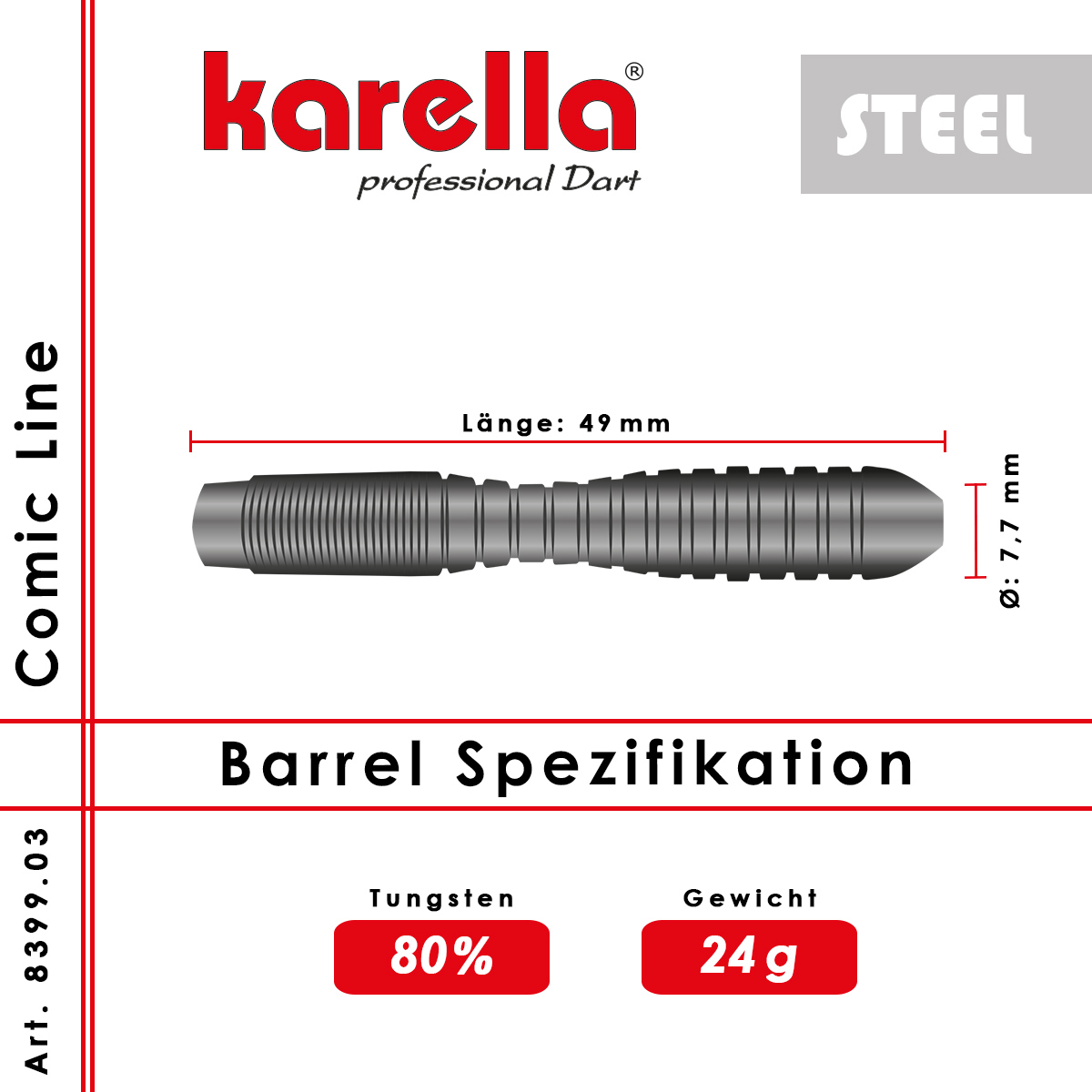 Karella - Steeldart Comic Line CL-3 24 gr. 