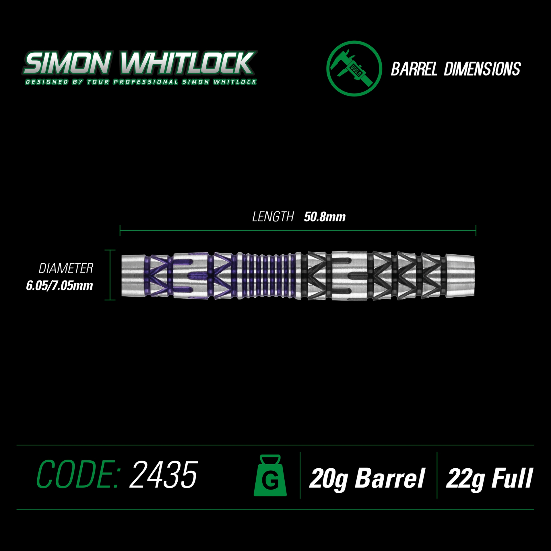 Softdart Winmau S.Whitlock Spec.Edt. 2435-22g