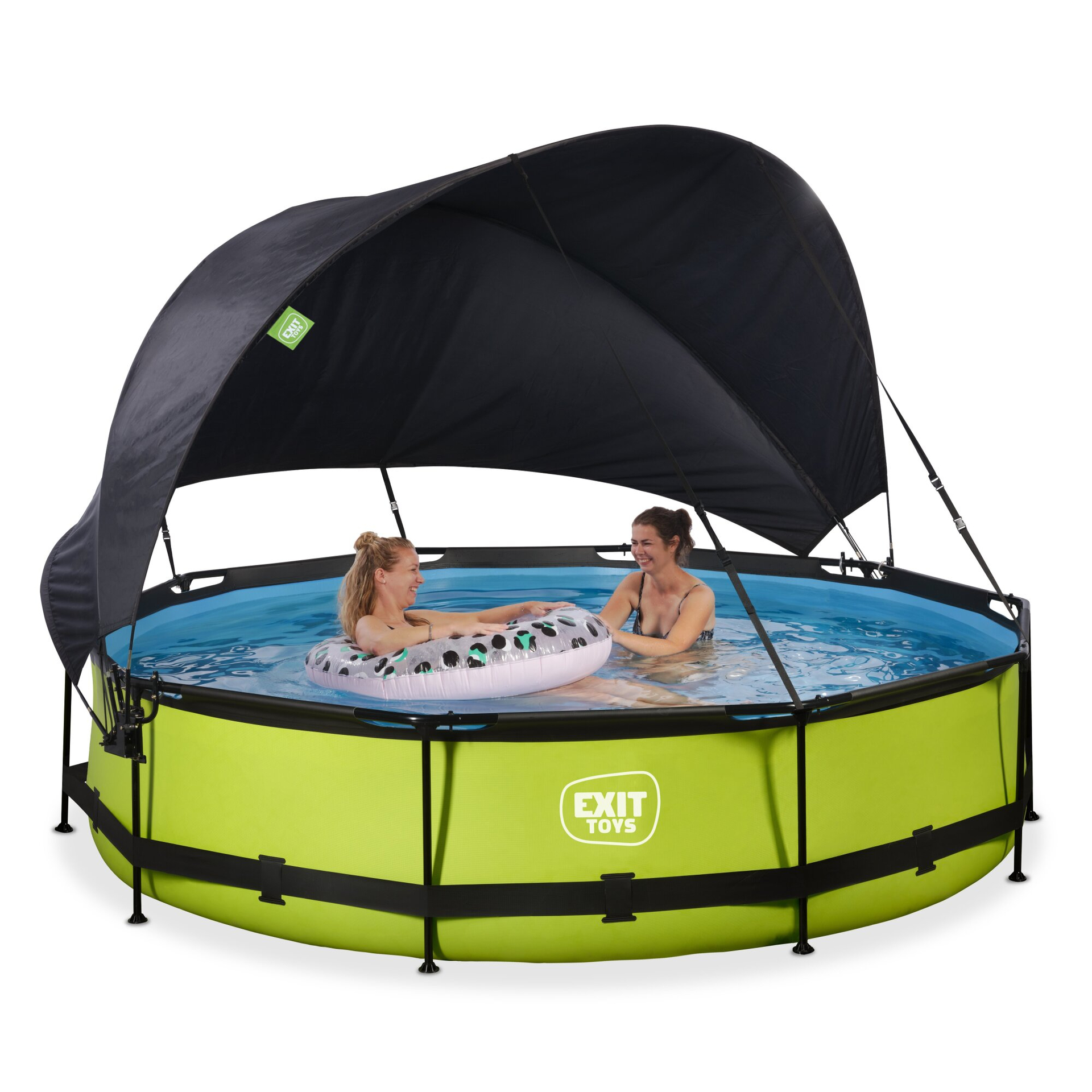 EXIT Lime Pool ø360x76cm mit Filterpump und Sonnensegel - grün