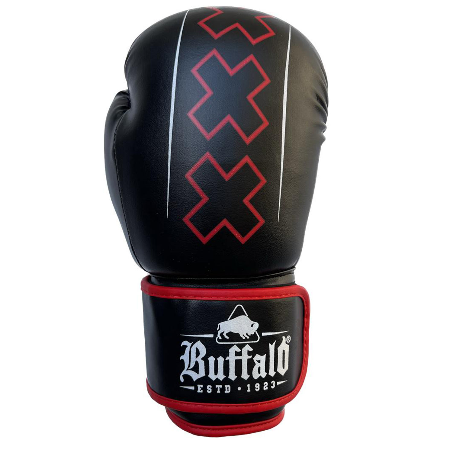 Buffalo Winner boxing gloves black with red 12oz