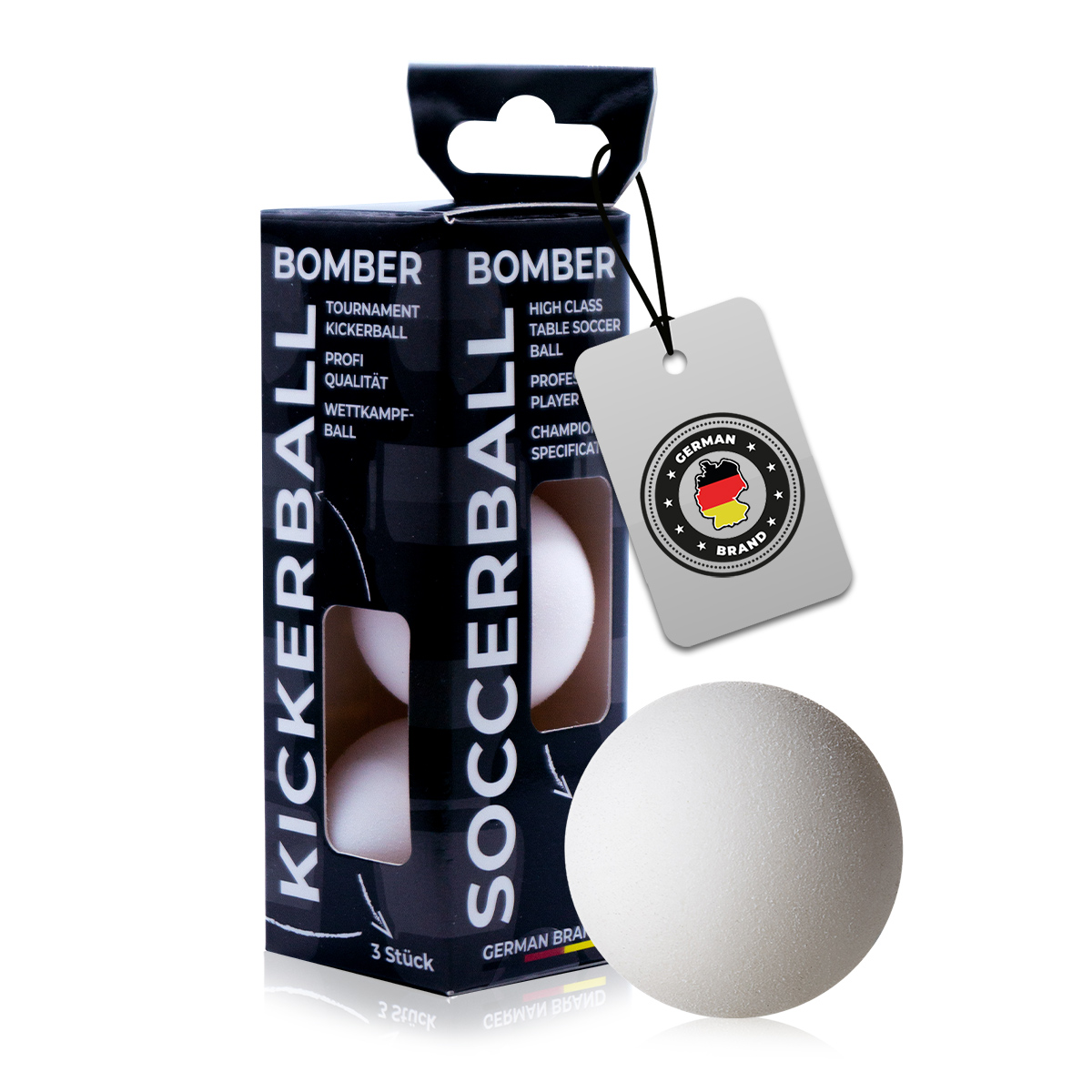 Soccer ball Bomber ROBERTSON, white, 35,1 mm, 3 pieces in a set,