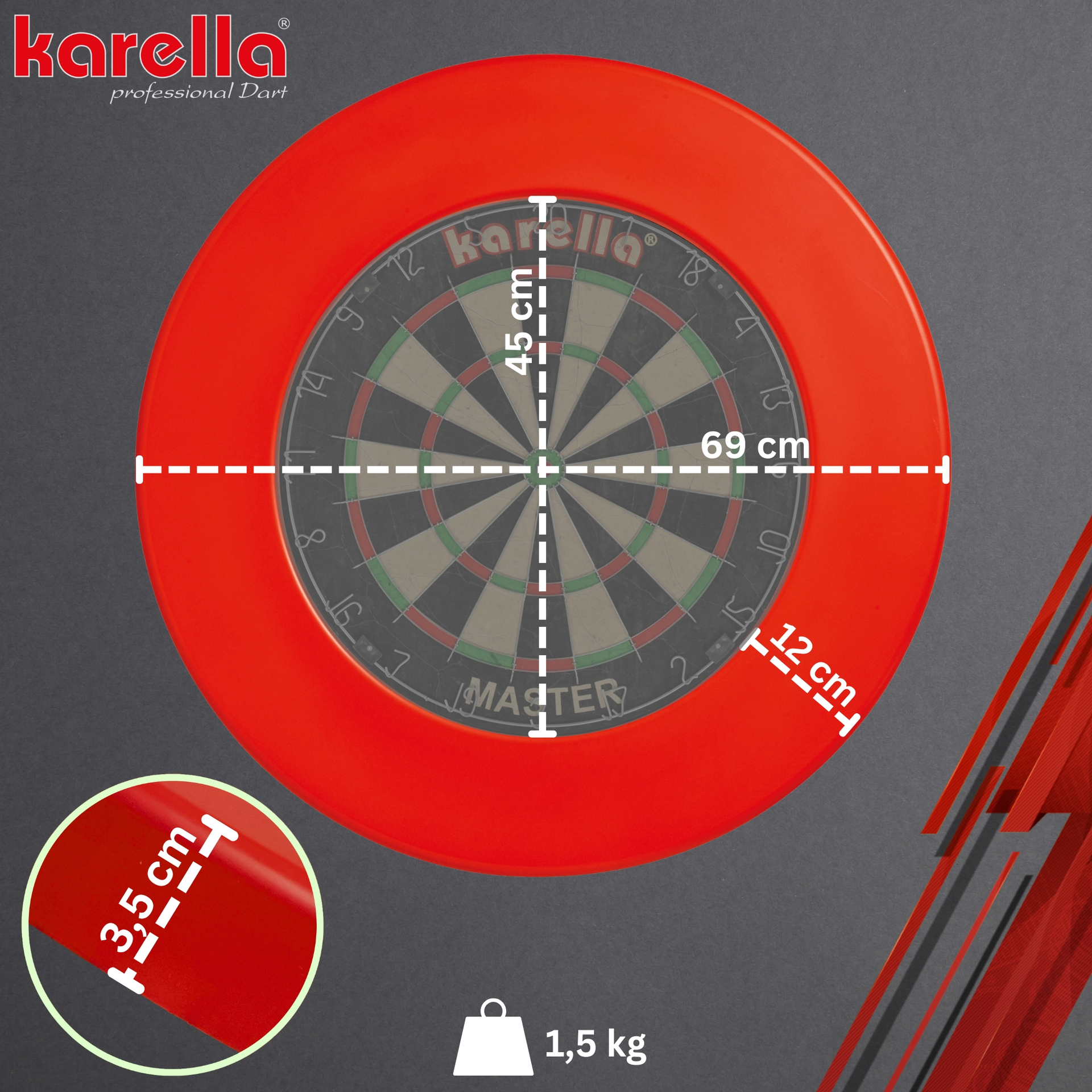 Karella Dartboard Catchring - Rot