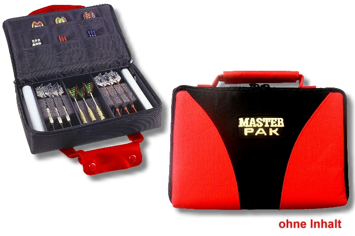 Darttasche MASTER-PAK MULTI- mit Ordnung zum Erfolg, Farbe rot / schwarz