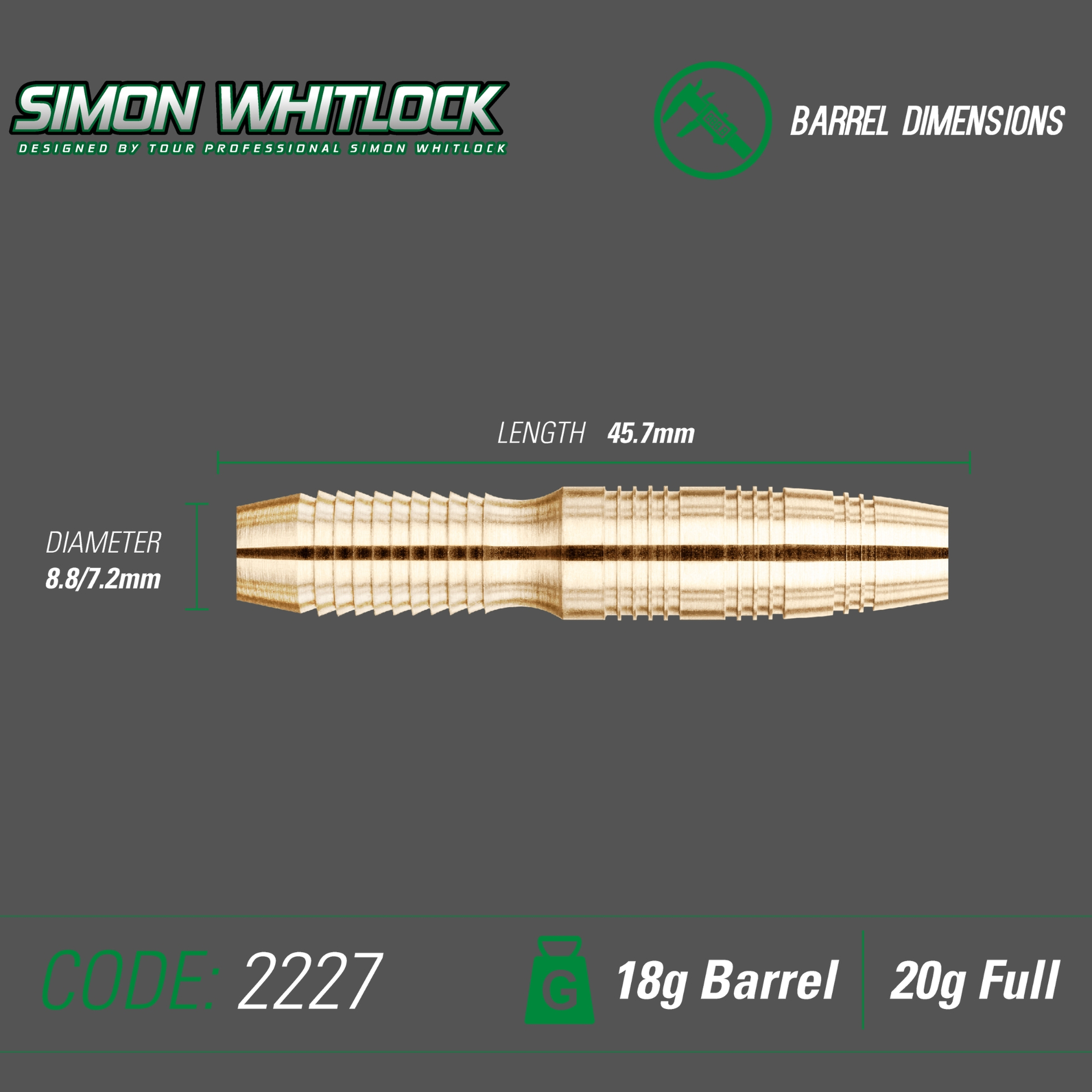 Winmau Soft Darts - Simon Whitlock Brass 18g
