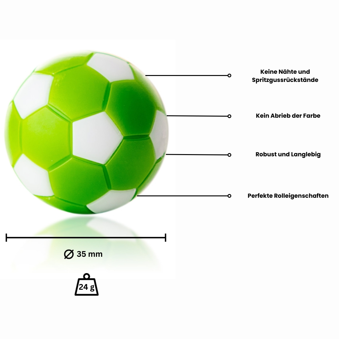 Soccer ball Winspeed by Robertson 35 mm, green / white, set with 10 pcs.