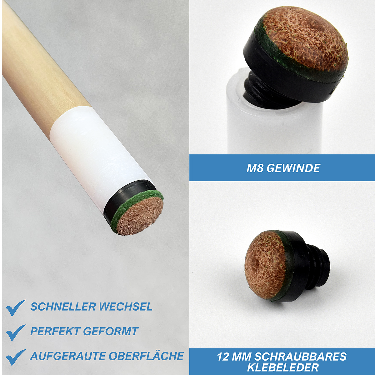 Screw-in leather 12mm (10 pcs.)