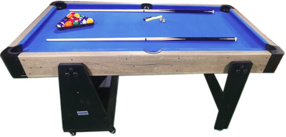 Charlsten Multi Airhockeytisch / Billardtisch Holzoptik - 2-in-1 zusammenklappbar