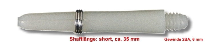 Shaft Nylon + Ring short, ca.35 mm, weiß