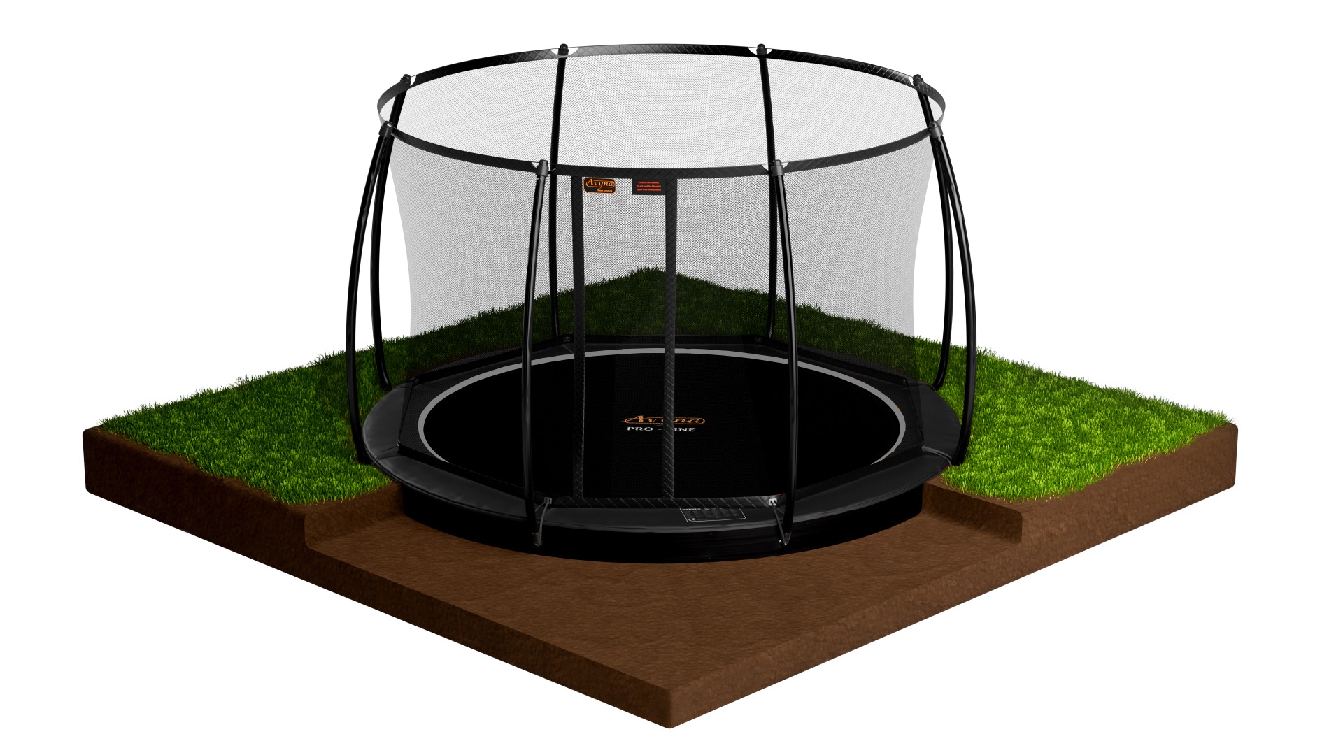 Avyna Pro-Line 12 Ø365cm FlatLevel + Royal Class Netz - Schwarz
