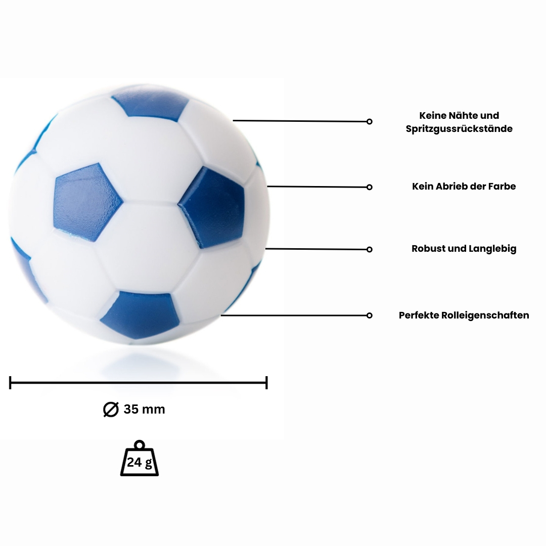 Soccer ball Winspeed by Robertson 35 mm, white / blue, set with 10 pcs.