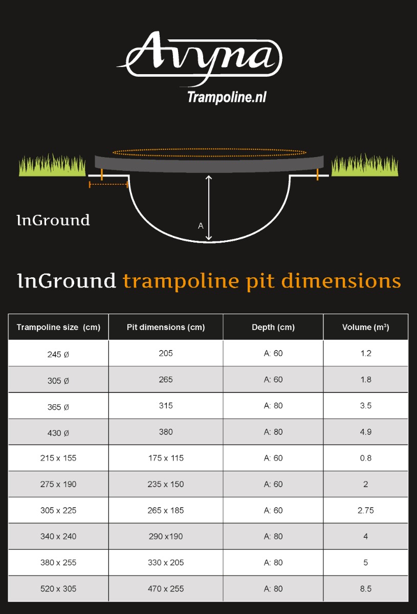 Avyna Pro-Line InGround Trampolin Set 10 ø305 cm - Grau
