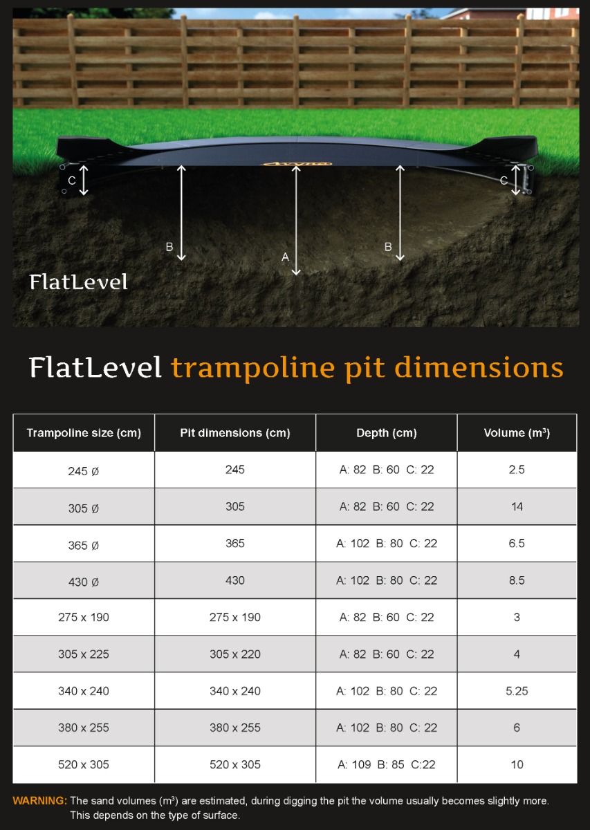Avyna Pro-Line FlatLevel Trampolin 213, 275x190cm Grau