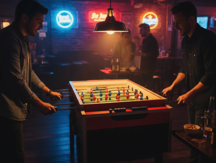 Coin operated football tables
